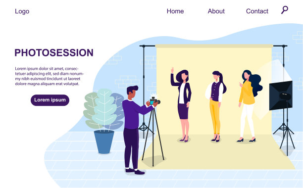 矢量插图的照片会话在工作室图片下载