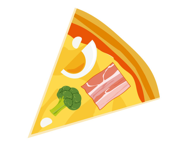 比萨的矢量插图。奶酪。培根蛋披萨图片下载