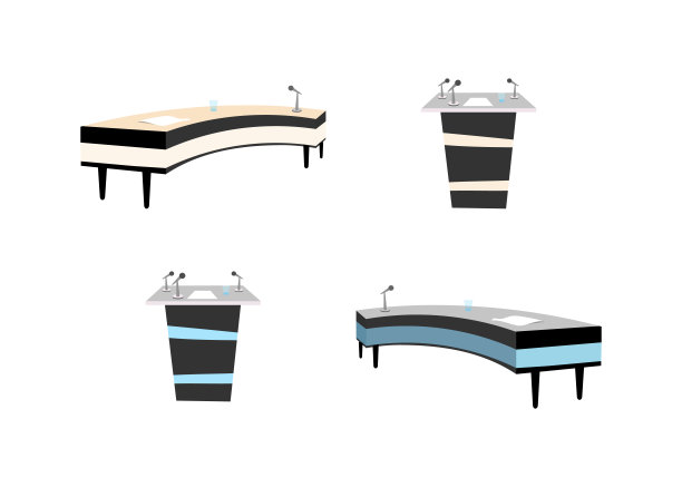 会议表平面颜色向量对象集图片下载