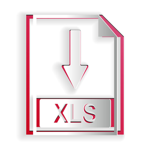 剪纸风XLS文件图标，白色背景矢量图图片下载