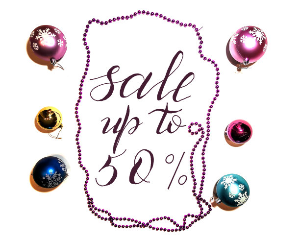 圣诞和新年销售，礼品券，折扣券与题词-销售高达50%图片下载