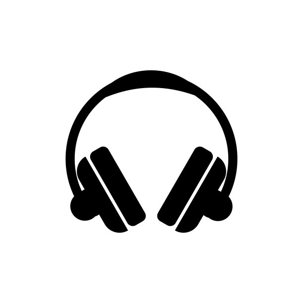耳机图标在时尚的平面设计图片下载