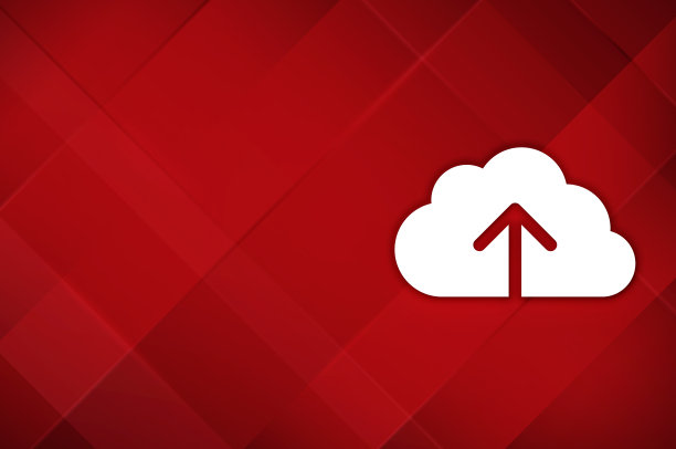 云上传图标现代布局设计抽象红色背景插图图片下载