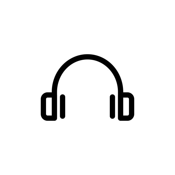 耳机图标在时尚的平面设计图片下载