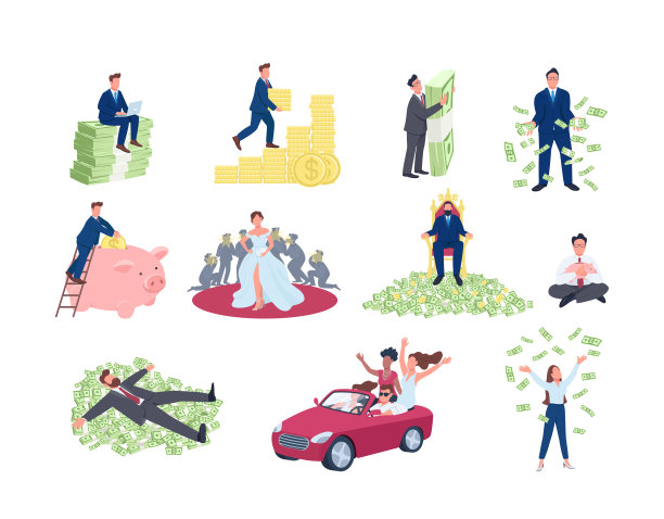 富人和成功人士设置图片下载