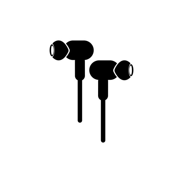 耳机图标在时尚的平面设计图片下载