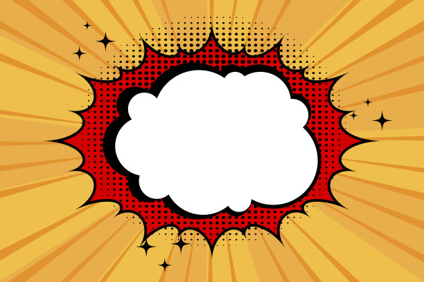 3 d爆炸。红色气泡爆炸背景。卡通形式的白色飞溅。矢量图像。股票的照片。图片下载