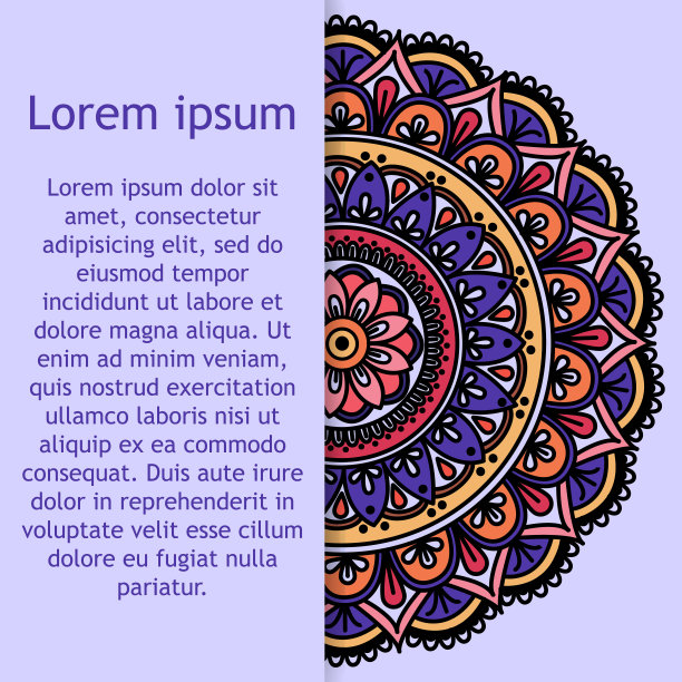 花曼荼罗。复古装饰元素。东方图案，矢量插图。图片下载