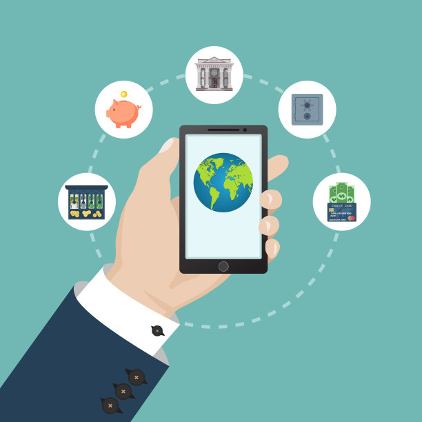 移动银行概念扁平化图片下载