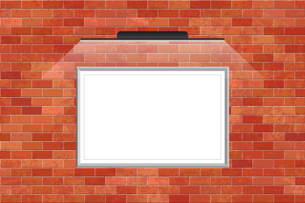 砖墙上的led灯模型图片图片下载