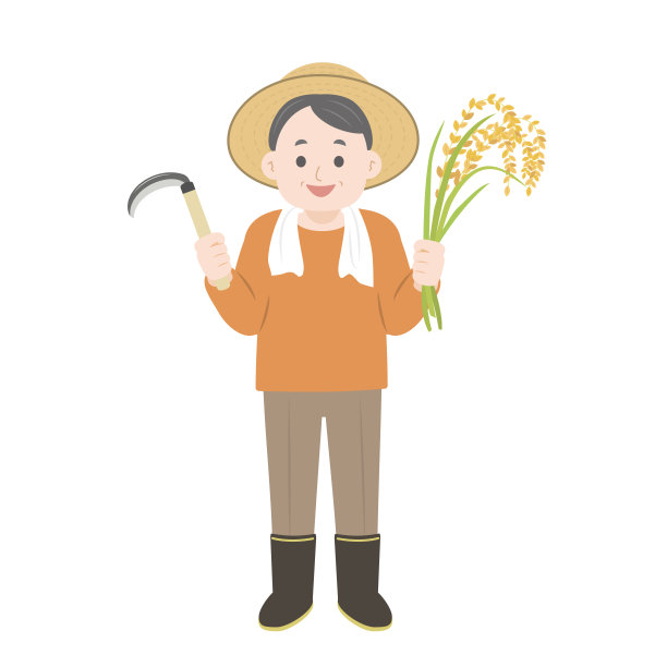 有水稻穗的农民图片下载