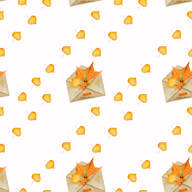 卡片上绘有各种各样的秋季主题图片下载