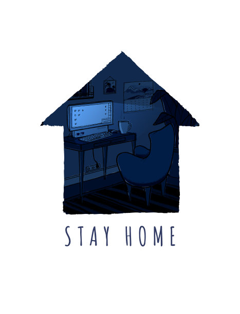 舒适黑暗的夜晚家庭办公室图片下载