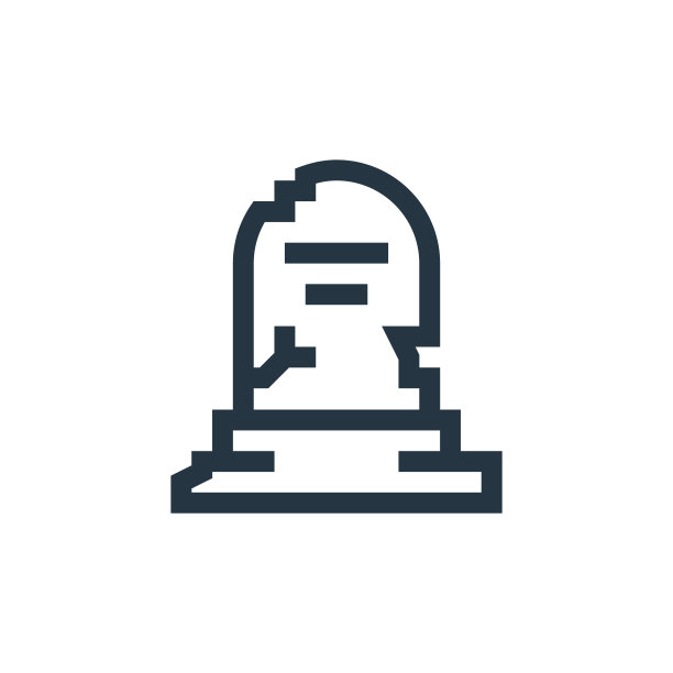 坟墓矢量图标孤立在白色背景。轮廓，细线墓图标用于网站设计和手机，应用程序开发。细线墓轮廓图标矢量插图。图片下载