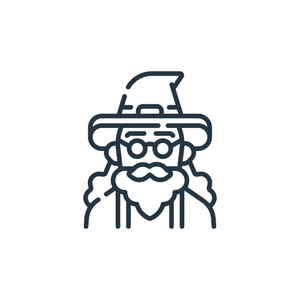 向导矢量图标孤立在白色背景。提纲，细线向导图标用于网站设计和移动，应用程序开发。细线向导轮廓图标矢量插图。图片下载