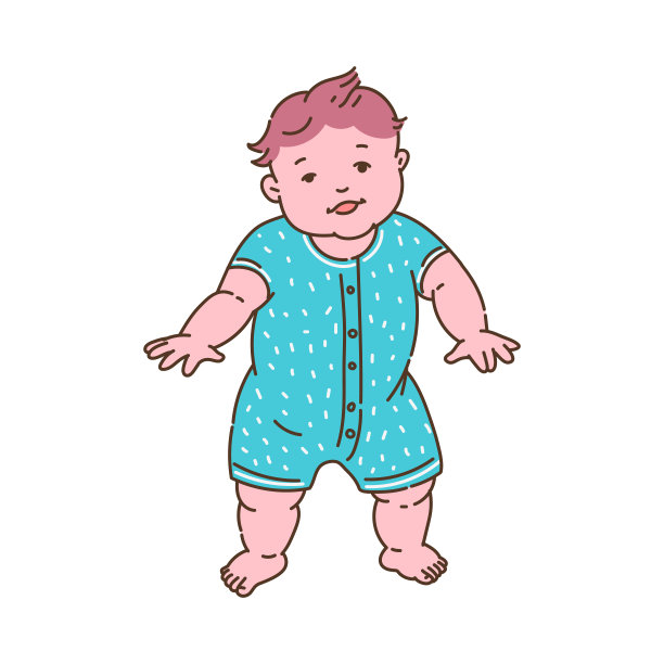 孩子在一岁前做第一步平面矢量图隔离。图片下载