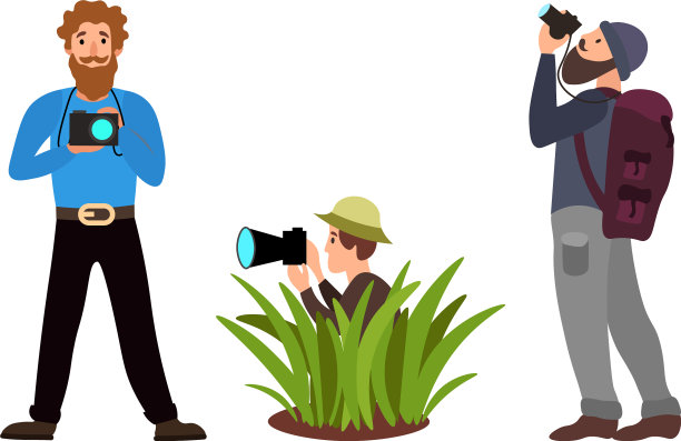 设置不同的男性摄影师在不同图片下载