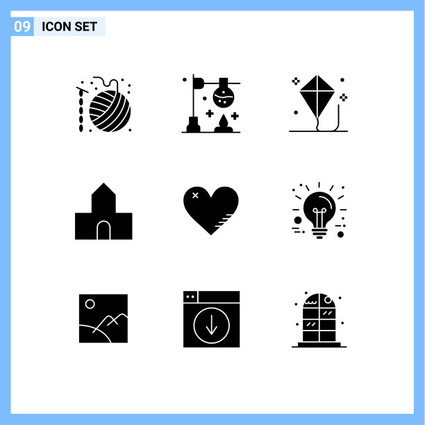 现代集9个立体象形文字之图片下载