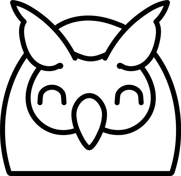 可爱的小猫头鹰鸟线风格图片下载