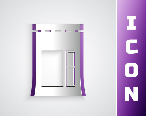 纸切水泥袋图标孤立在灰色图片下载