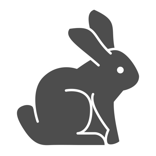 复活节兔子实心图标节日装饰兔子图片下载