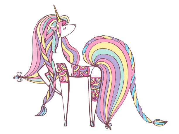 美丽的彩色糖果独角兽图片下载