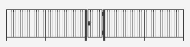 现代竖栏金属栅栏图片下载