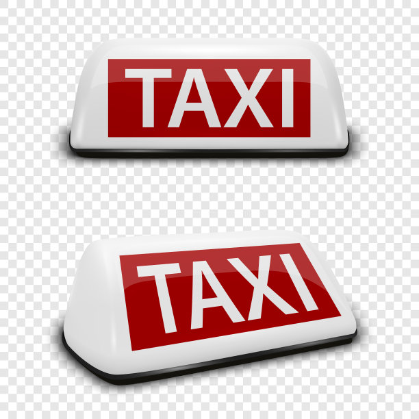 3d现实的白色法国出租车标志图标图片下载