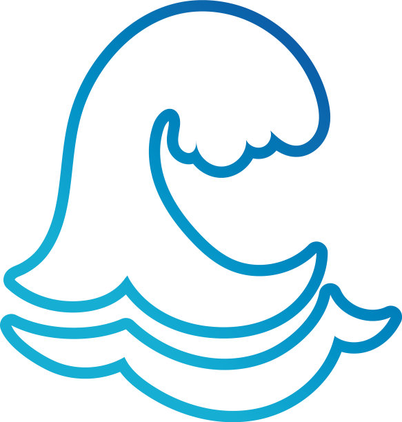 水波海洋线梯度风格图标图片下载