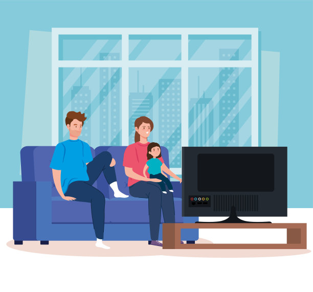 在家里和家人一起看电视图片下载