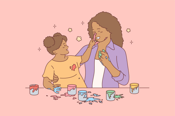 母爱、童年、玩耍、乐趣概念图片下载