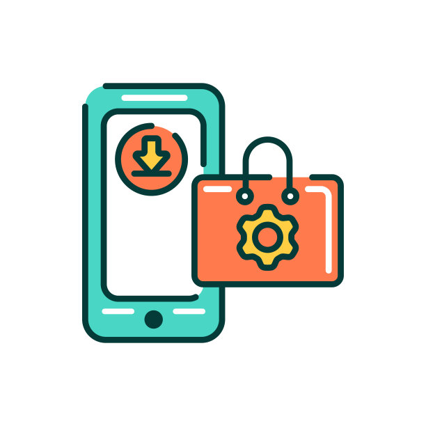 应用商店手机应用在智能手机颜色线图标。象形文字用于网页、手机应用、促销。UI UX GUI设计元素。可编辑的中风。图片下载