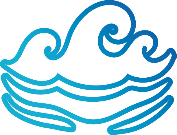 水波海洋线梯度风格图标图片下载