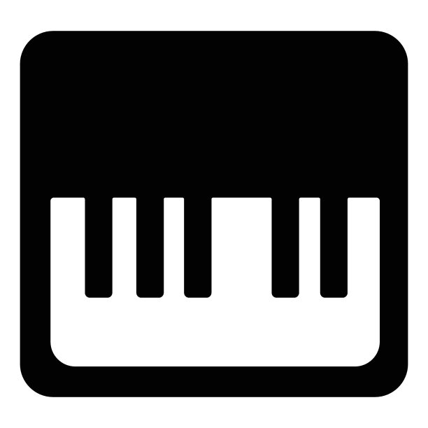 钢琴图标。音乐乐器，键盘符号说明。完美的手机和网页UI设计的音乐概念。图片下载