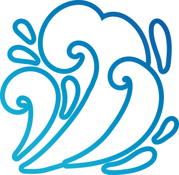 水波海洋线梯度风格图标图片下载