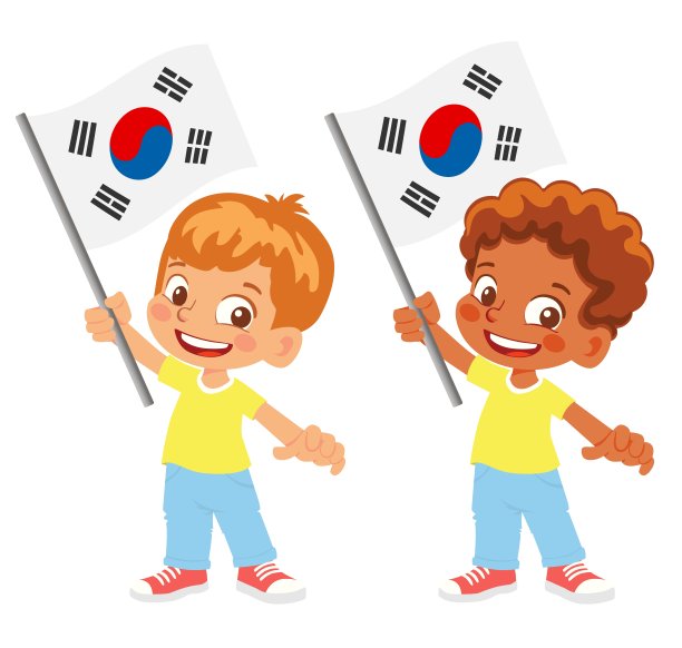 手持韩国国旗的孩子图片下载