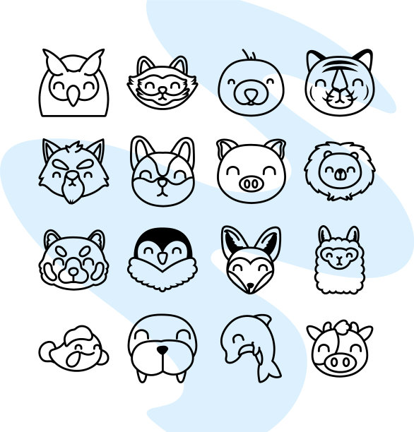 捆绑可爱的动物角色图片下载