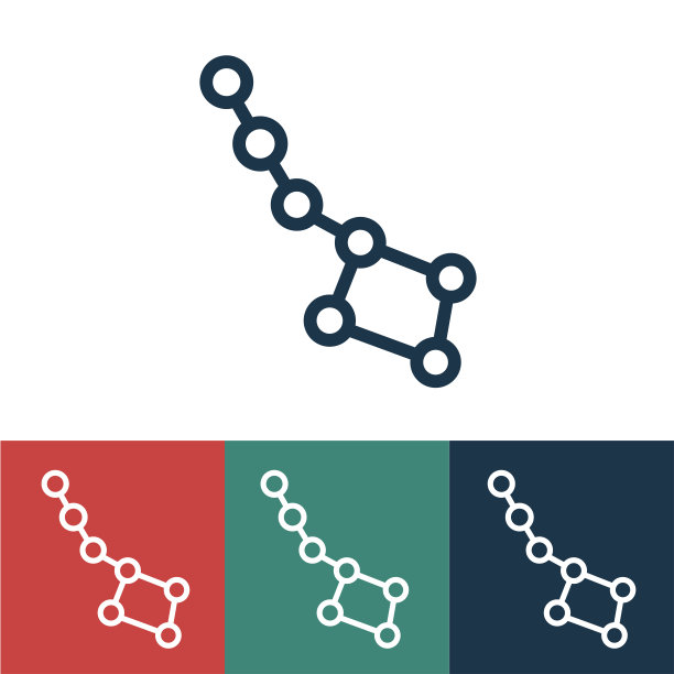 北斗星座的线性矢量图标图片下载