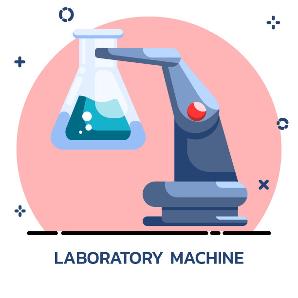 科学实验室机器学习扁平化风格。图片下载