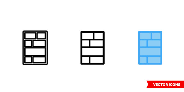 漫画图标有三种类型:彩色、黑白、轮廓。孤立向量符号符号图片下载