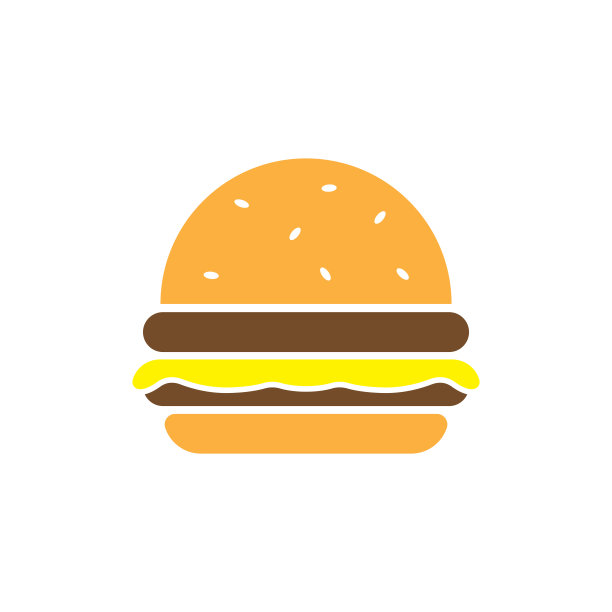 奶酪汉堡食物图标矢量图片下载