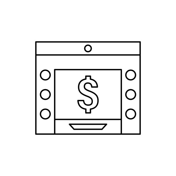 自动取款机、美元、现金图标，自动取款机元素图片下载