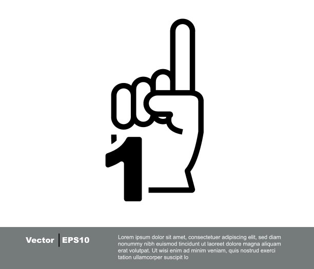 体育迷和泡沫手指奖图标。图片下载