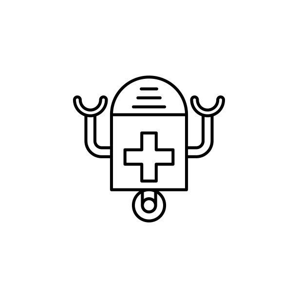 医疗技术，机器人图标。医学技术元素细线图标图片下载