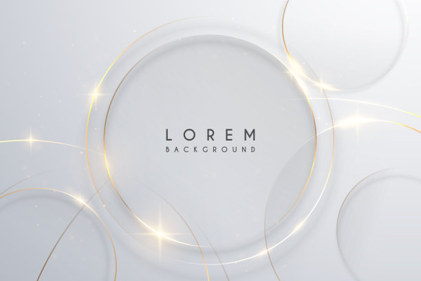 白色背景上抽象的金色圈线图片下载