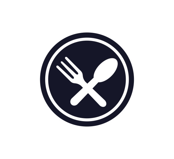 餐厅图标，勺子和叉子图标矢量标志设计模板图片下载