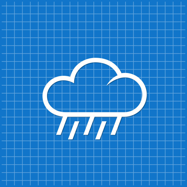 蓝色旗帜与云图标图片下载