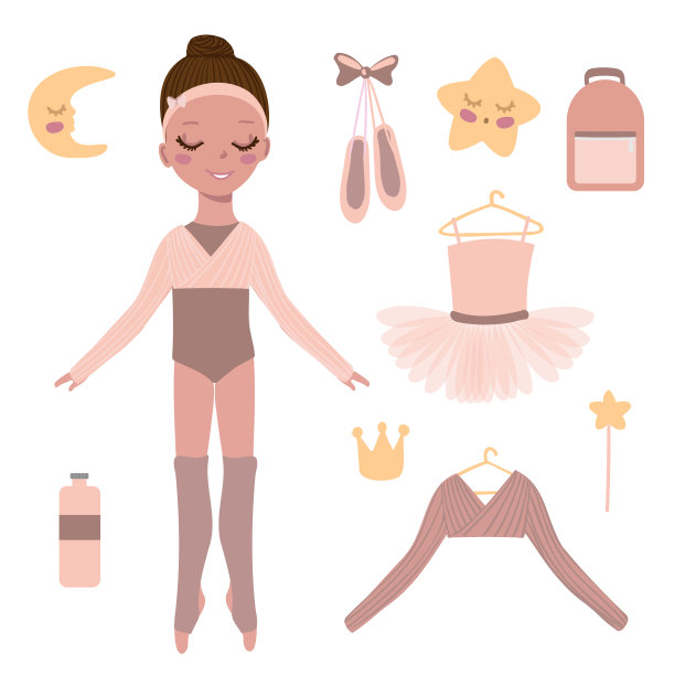 在白色背景上穿着训练服的黑皮肤芭蕾舞者图片下载