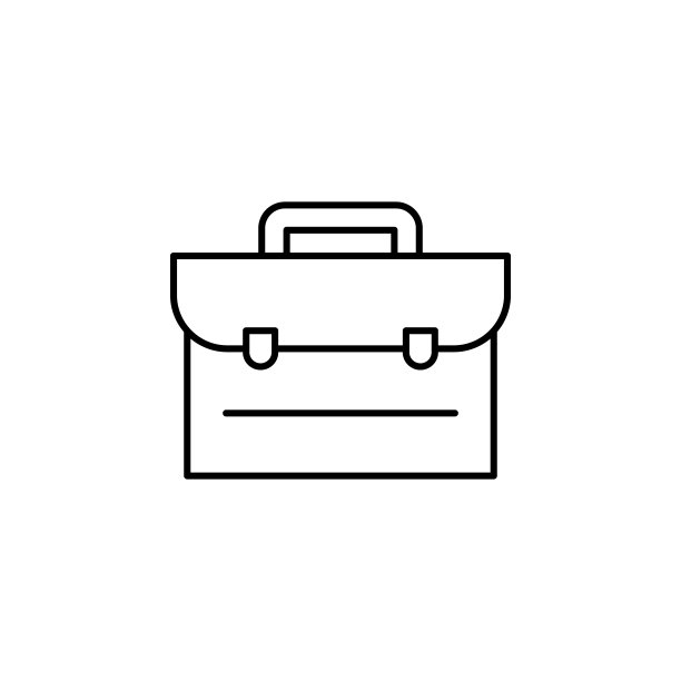 工作场所,公文包图标。工作场所细线图标元素图片下载