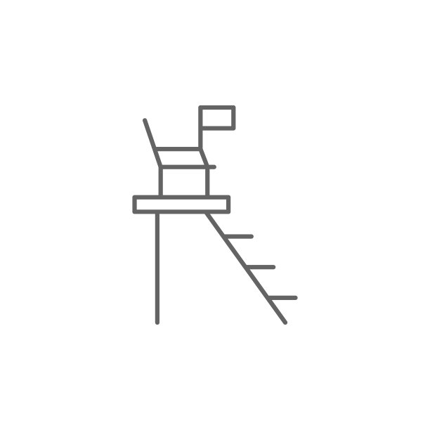 救生员的地方图标。元素游泳投票细线图标图片下载